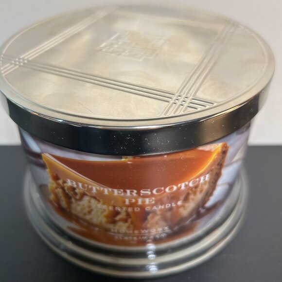 HomeWorx by Slatkin Butterscotch Pie 4-Wick 18oz Candle NEW - Picture 2 of 4